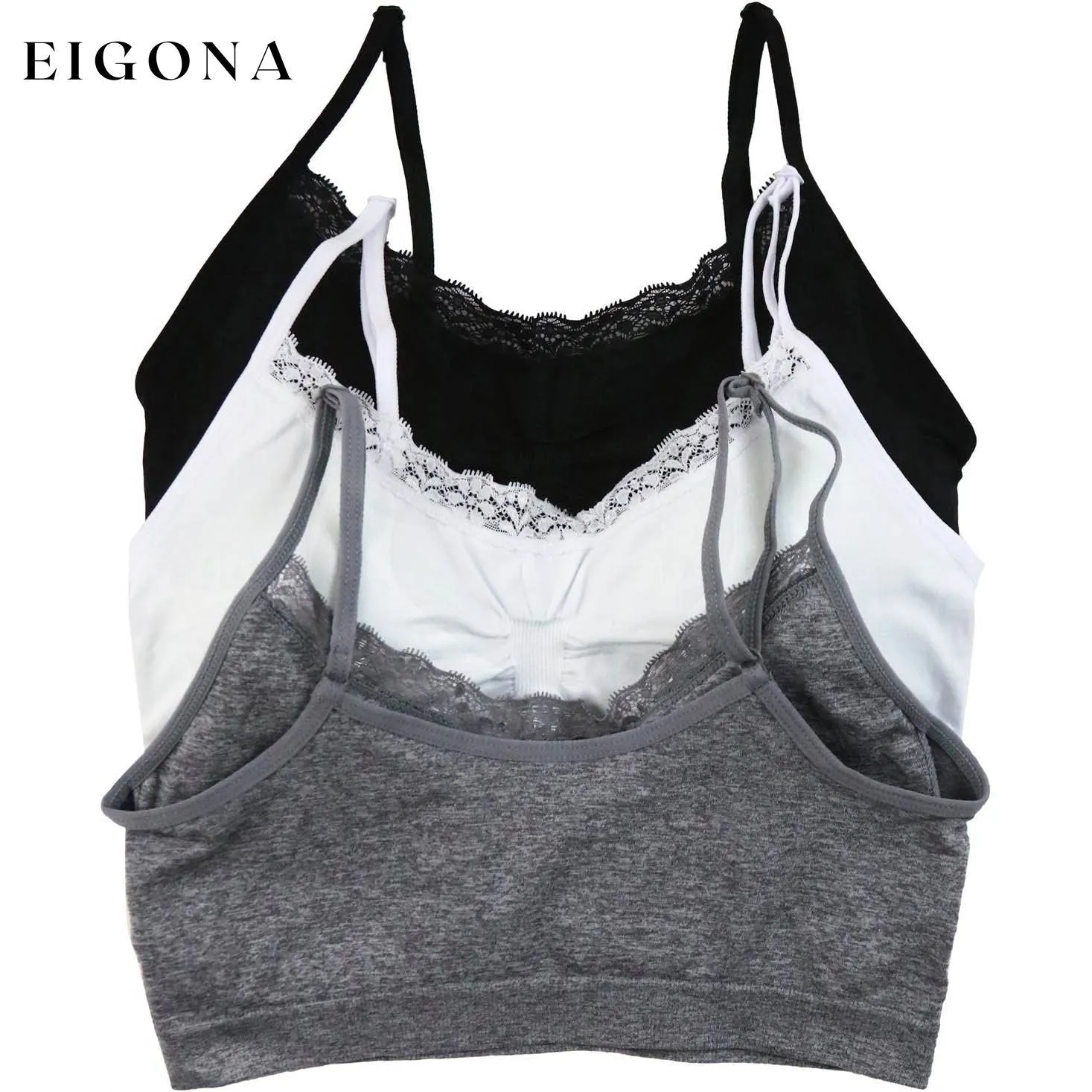 3-Pack: Women's Padded Essential Lounging Bralettes