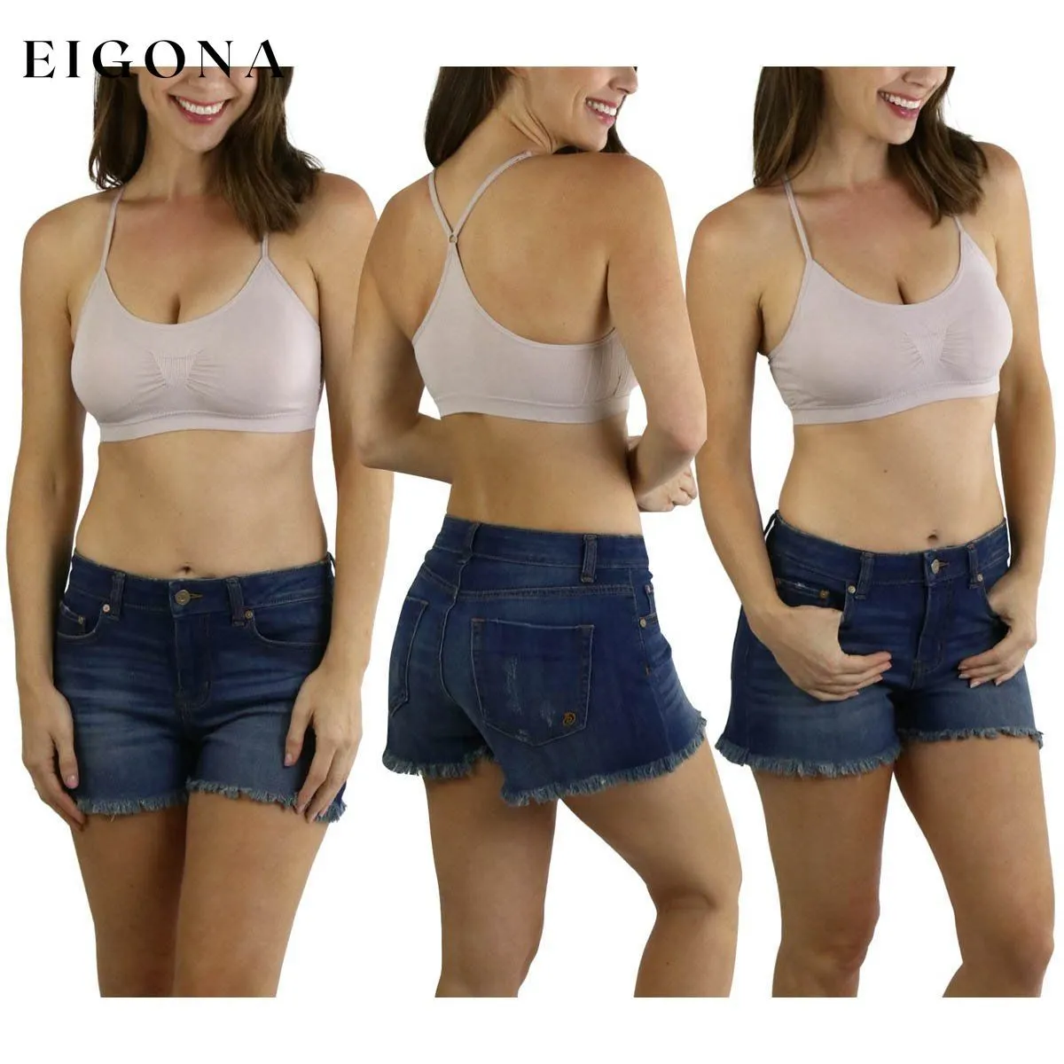 3-Pack: Women's Padded Essential Lounging Bralettes