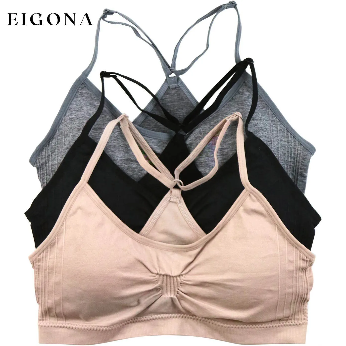 3-Pack: Women's Padded Essential Lounging Bralettes