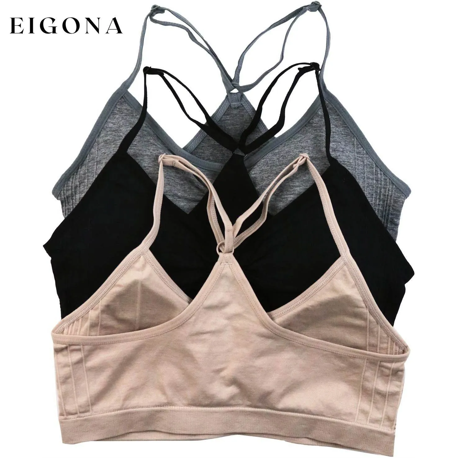 3-Pack: Women's Padded Essential Lounging Bralettes