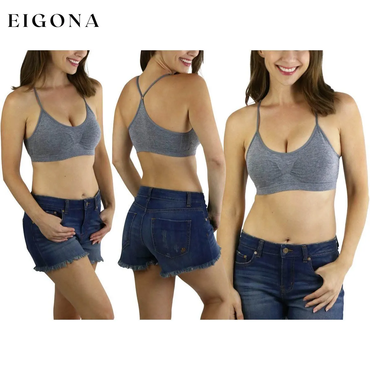 3-Pack: Women's Padded Essential Lounging Bralettes