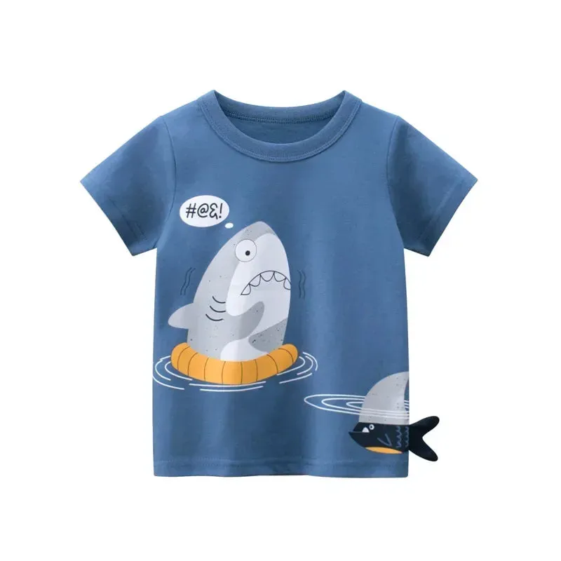 3D Cartoon Animal T-Shirt for Kids  Fun Summer Wear