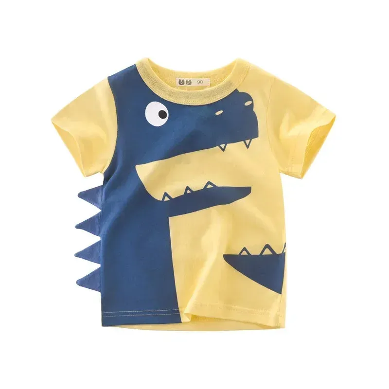 3D Cartoon Animal T-Shirt for Kids  Fun Summer Wear