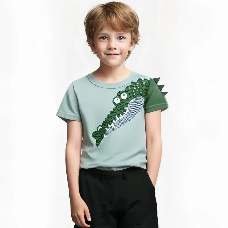 3D Cartoon Animal T-Shirt for Kids  Fun Summer Wear