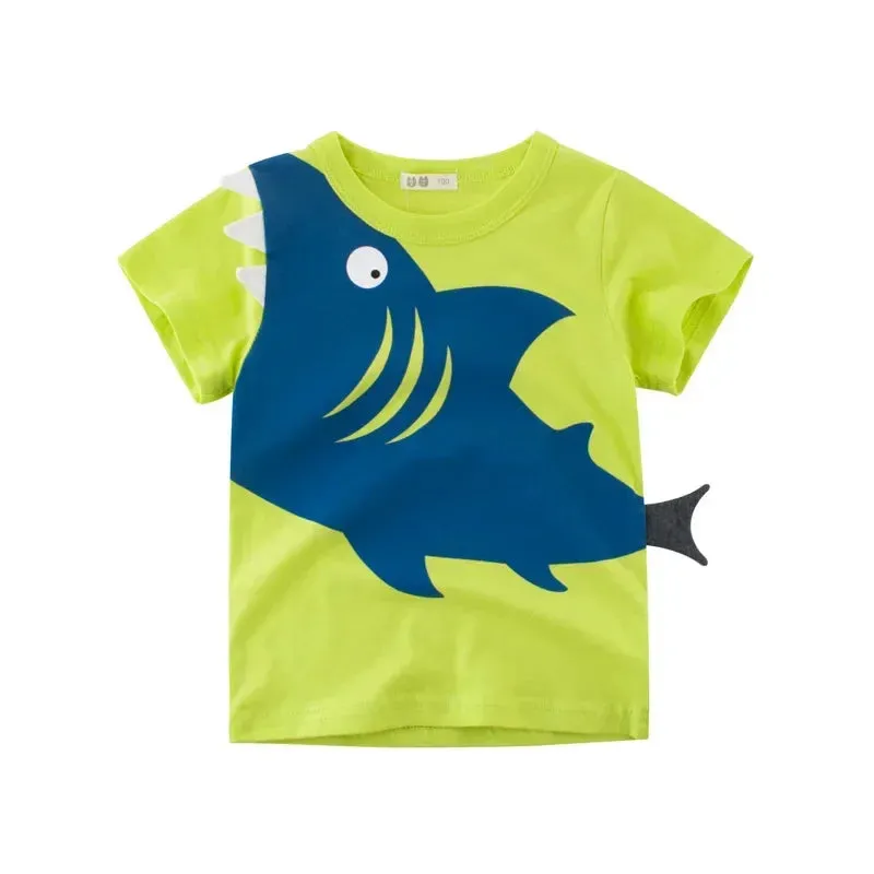 3D Cartoon Animal T-Shirt for Kids  Fun Summer Wear