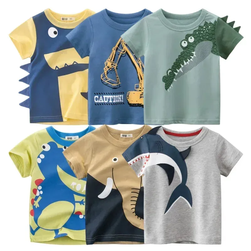 3D Cartoon Animal T-Shirt for Kids  Fun Summer Wear