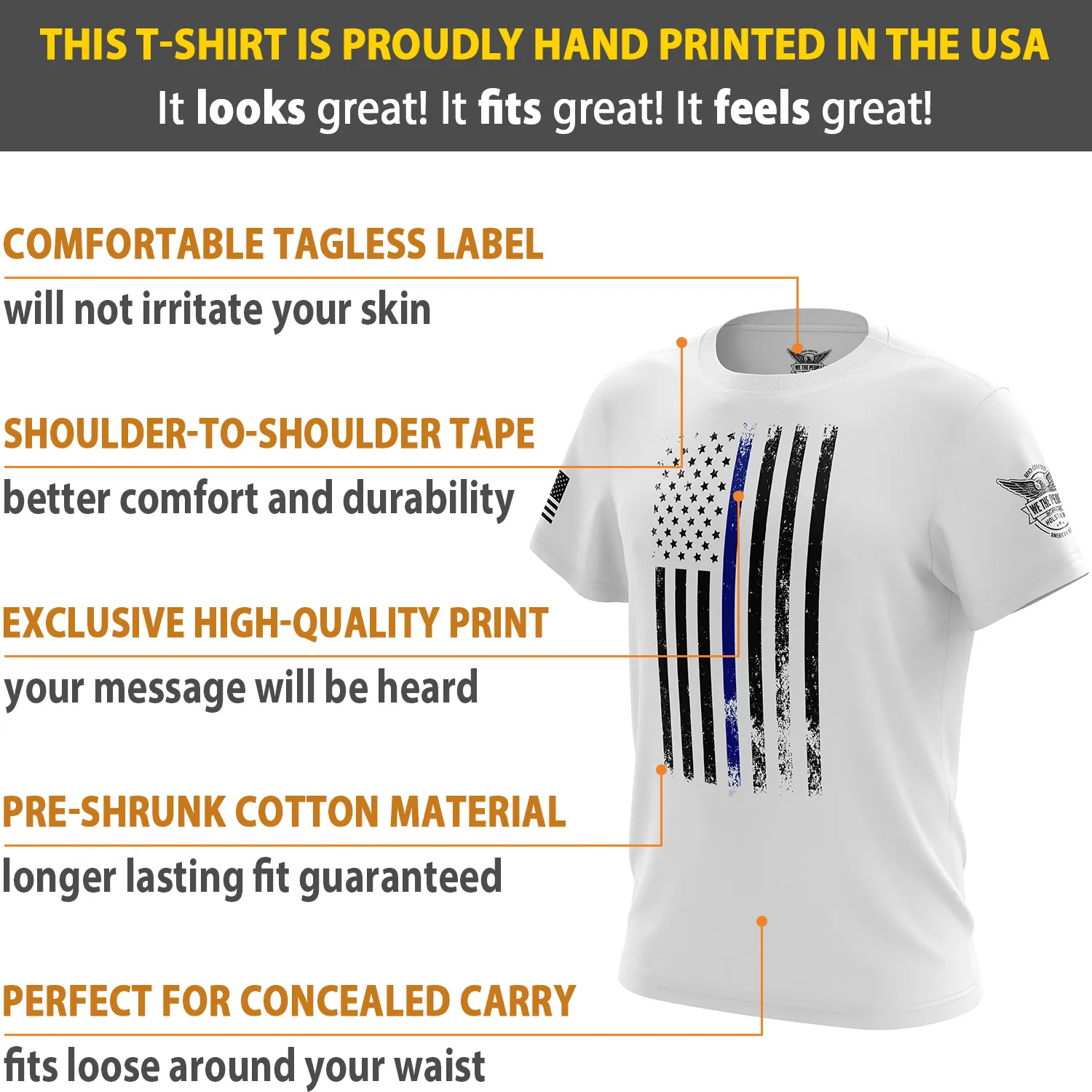 American Flag Thin Blue Line Short Sleeve Shirt