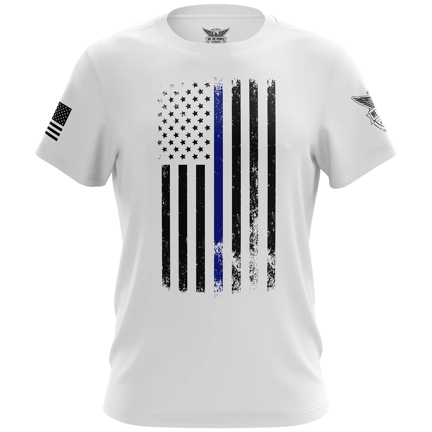 American Flag Thin Blue Line Short Sleeve Shirt