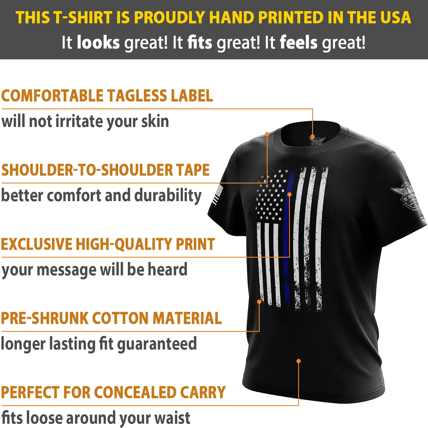 American Flag Thin Blue Line Short Sleeve Shirt