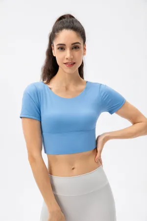 Backless Twisted Cropped Sports Top
