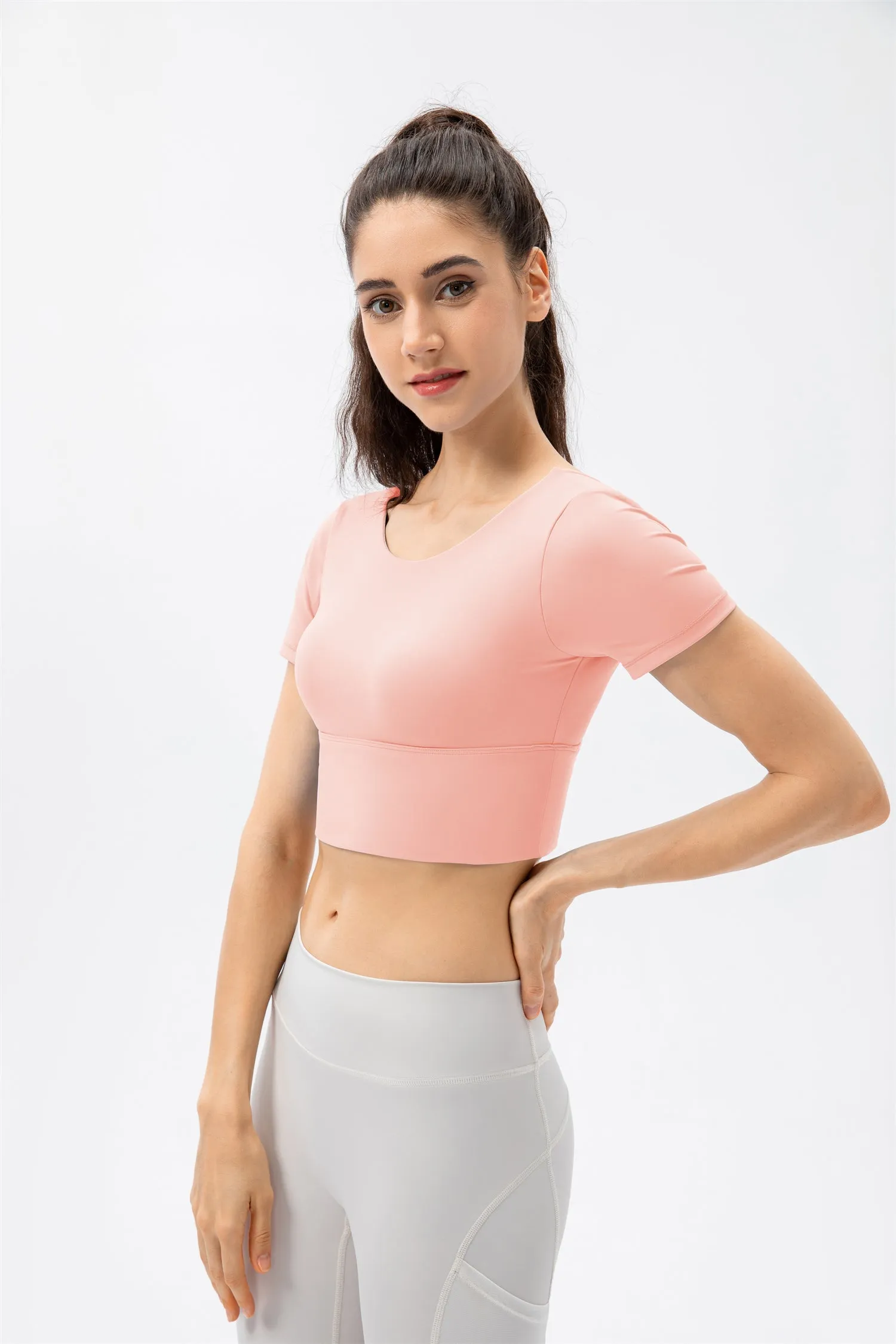 Backless Twisted Cropped Sports Top