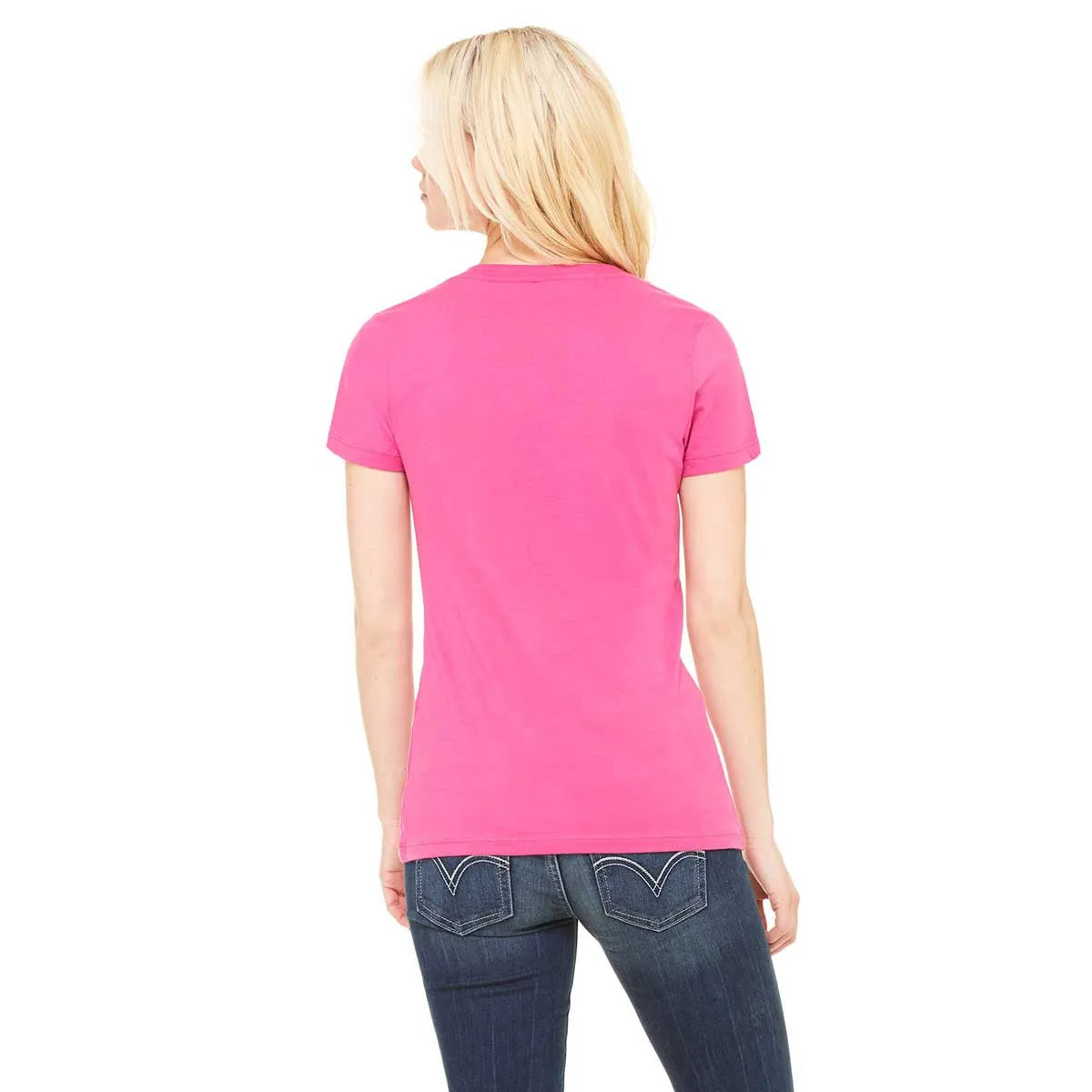 Bella   Canvas Women's Berry Jersey Short-Sleeve Deep V-Neck T-Shirt
