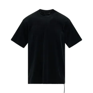 Bleached Velour T-Shirt in Black