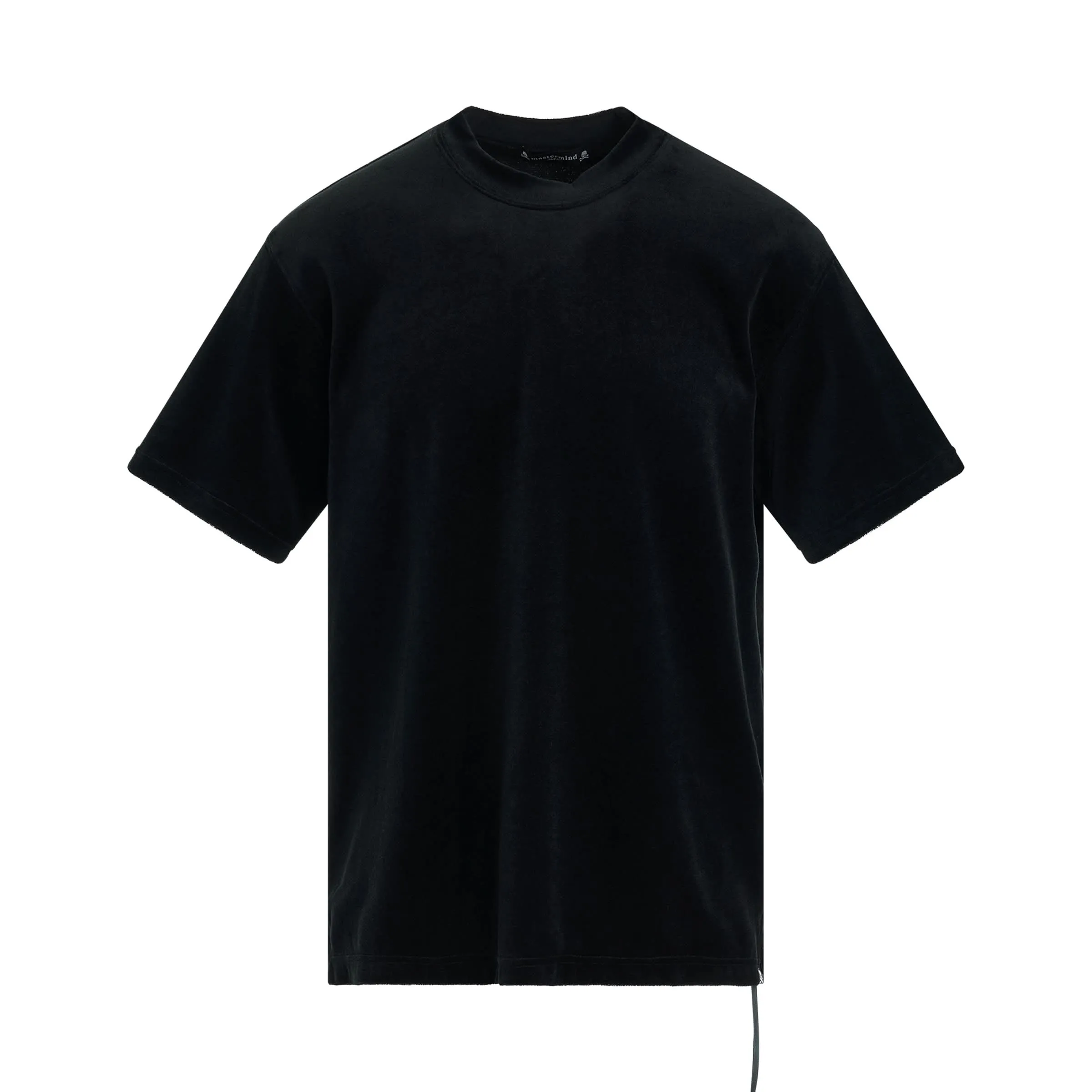 Bleached Velour T-Shirt in Black