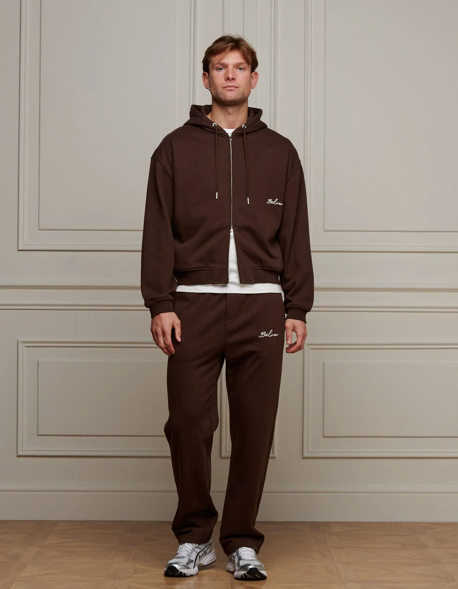 Brown Oversized Zip Through Hoodie