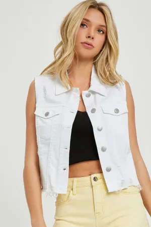 Cool Distressed Crop Vest