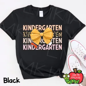 Coquette Pastel Pencil Bow Grade Level Teacher Shirts