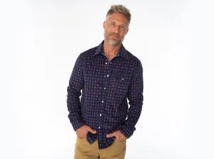 Corduroy Pearl Snap - Bandit Print - Navy