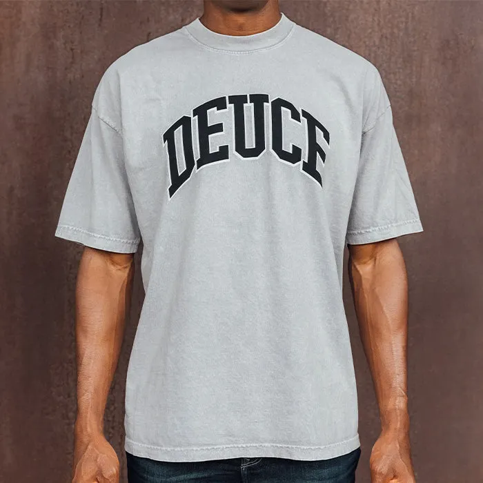 Deuce College Font Tee | Ice Grey/Black