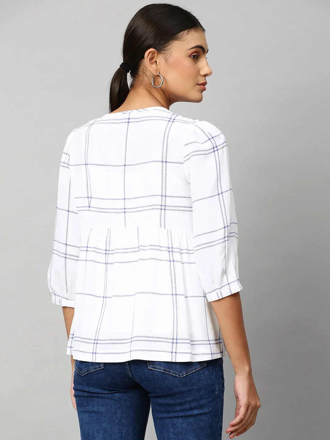 Embroidered Viscose Crepe Top