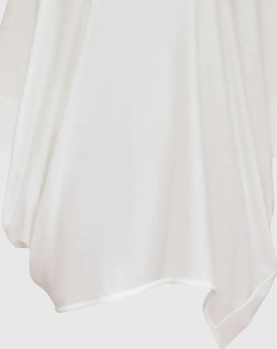 Essential Favorite Cupro Blouson Top, White