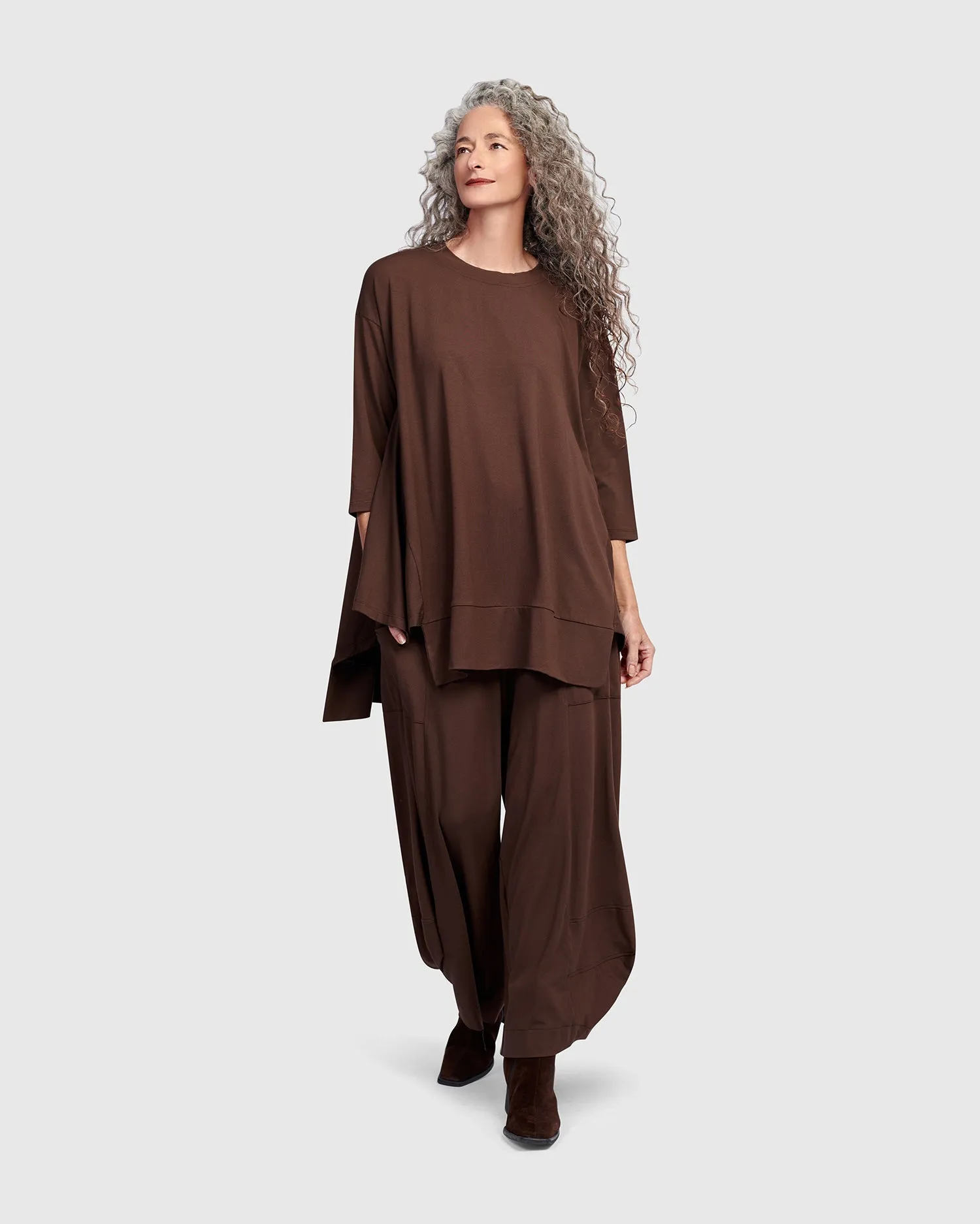 Essential Oversized Trapeze Top, Umber