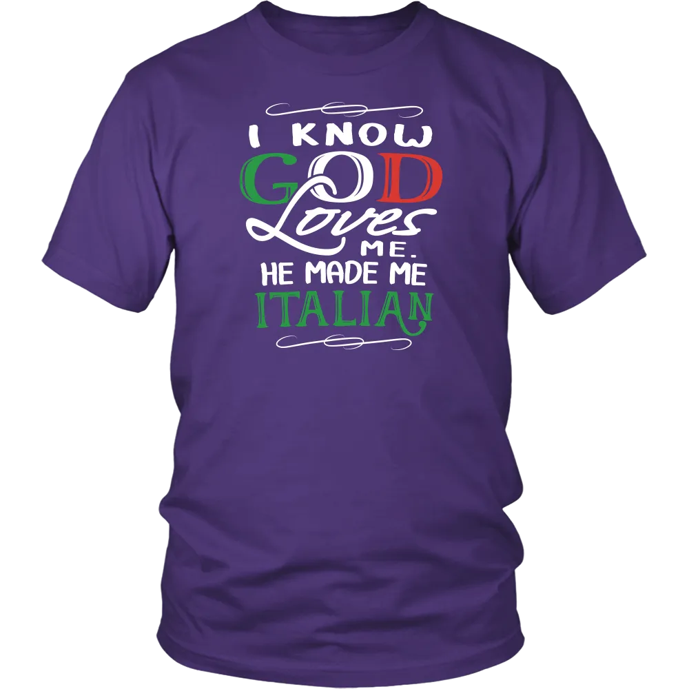 God Made Me Italian Shirt