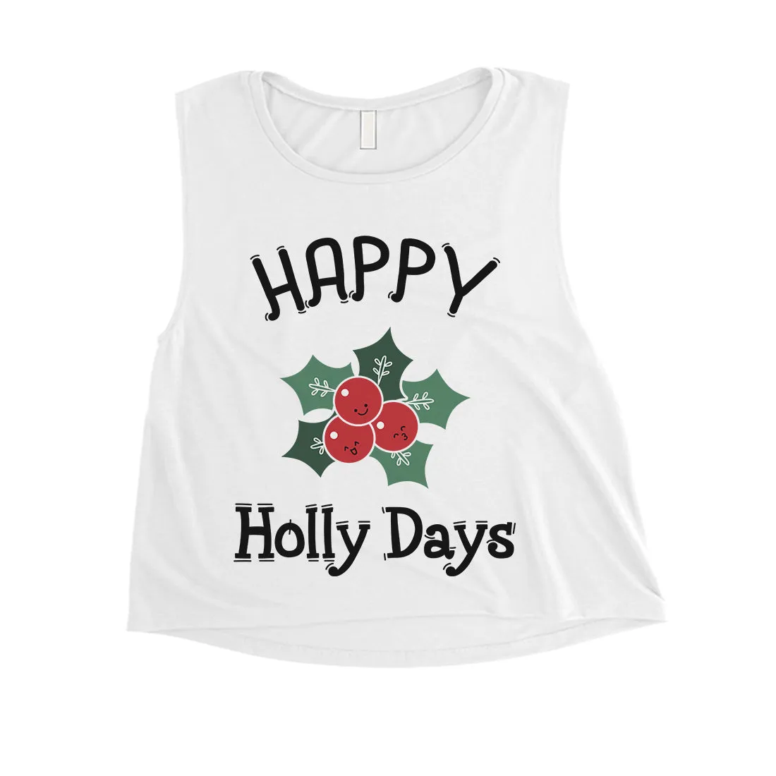 Happy Holly Days Womens Crop Top