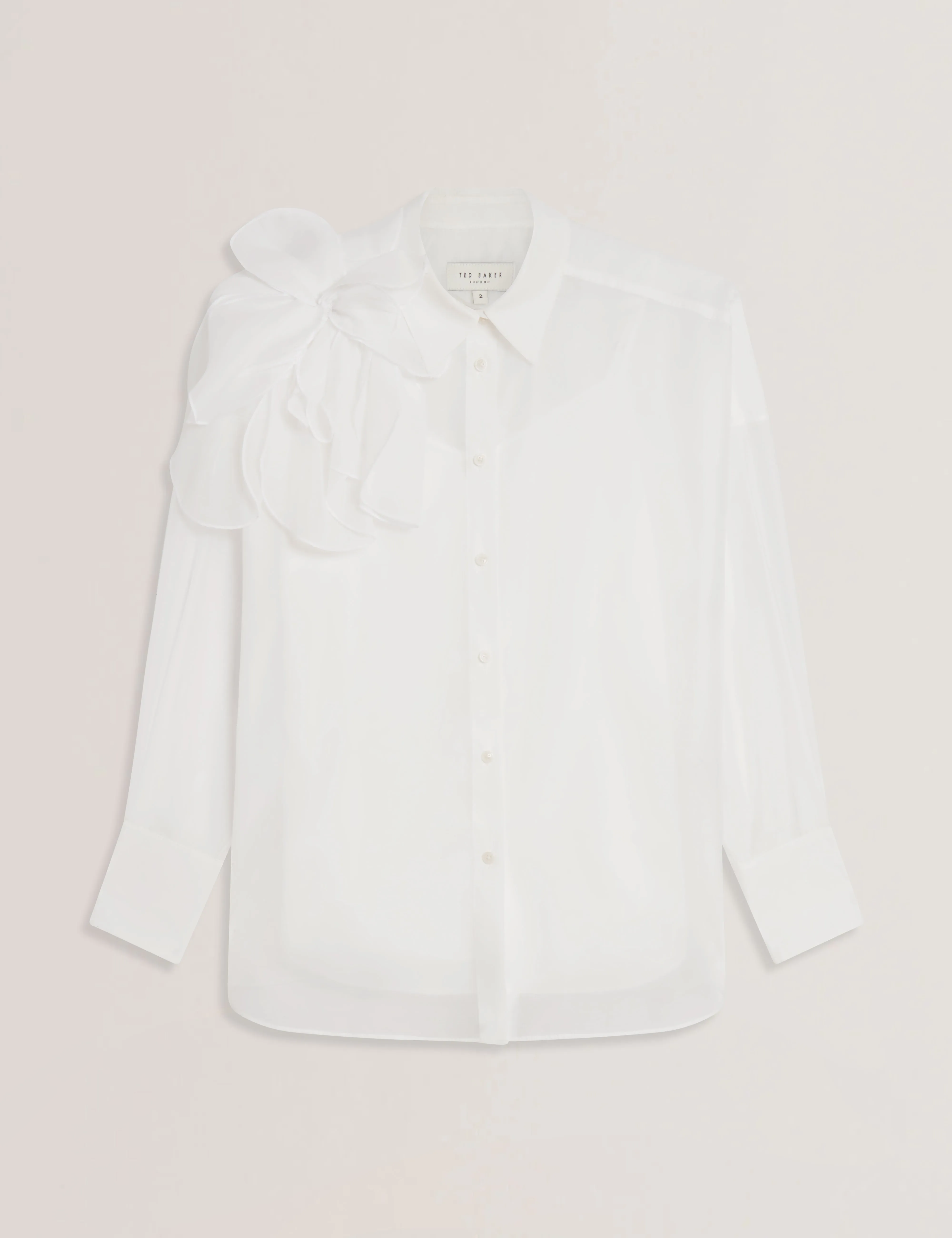 Lanyaa Organza Corsage Oversized Shirt Ivory