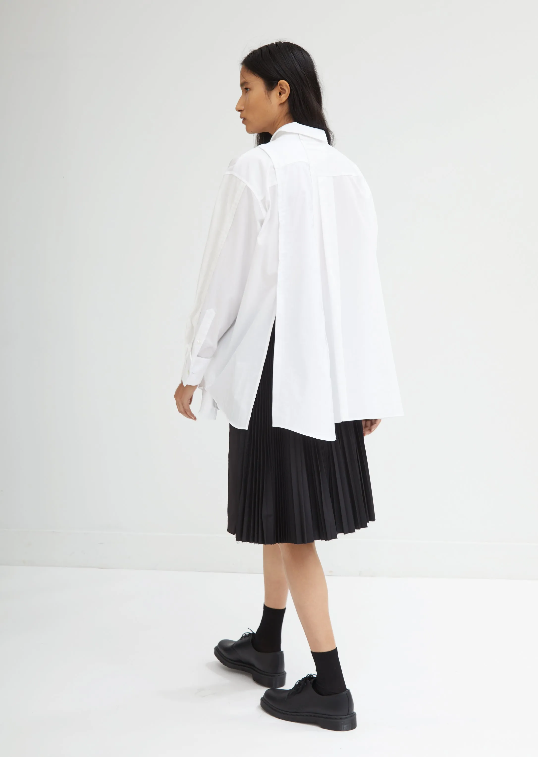 Layered White Poplin Shirt
