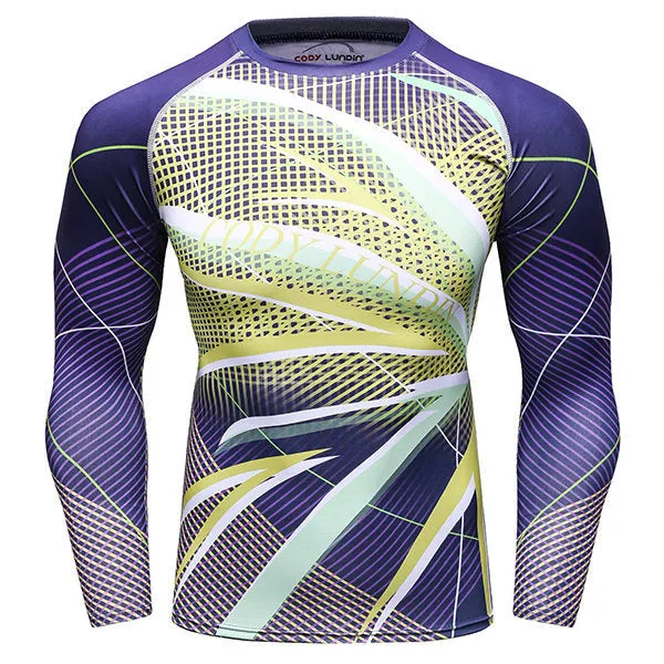 Mens Quick-drying O-neck Long Sleeve Skinny Fit Tops Jogging Yoga Fitness T-shirt