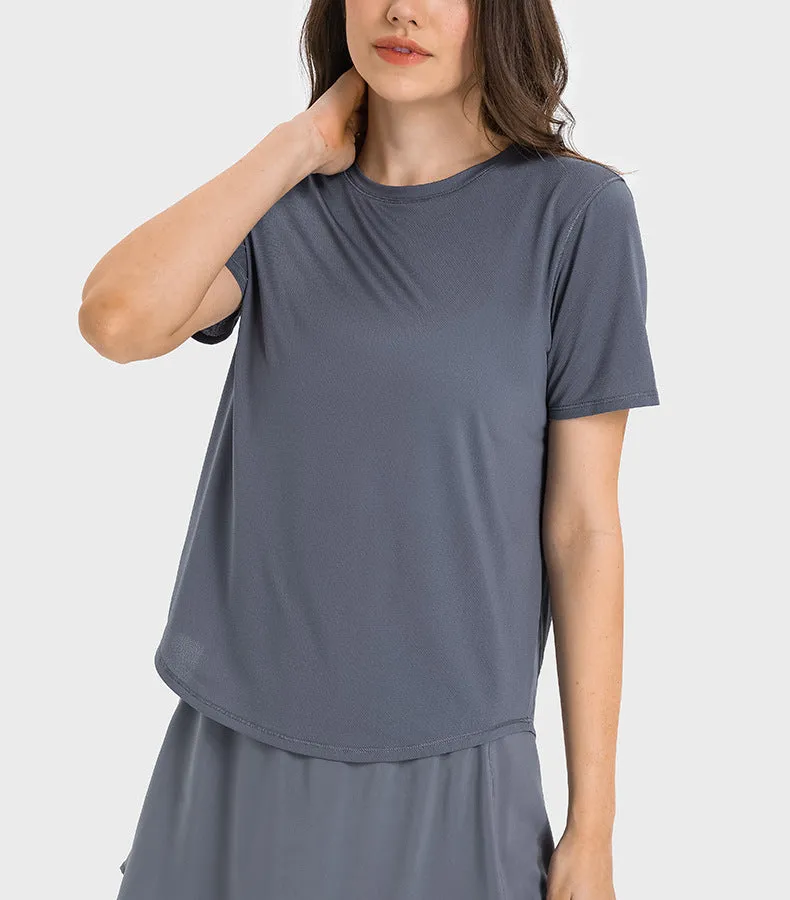 Moisture Wicking Water Cooling Sports T Shirt Women Quick Drying Breathable Running Fitness Tennis Top