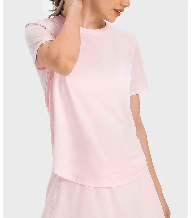 Moisture Wicking Water Cooling Sports T Shirt Women Quick Drying Breathable Running Fitness Tennis Top