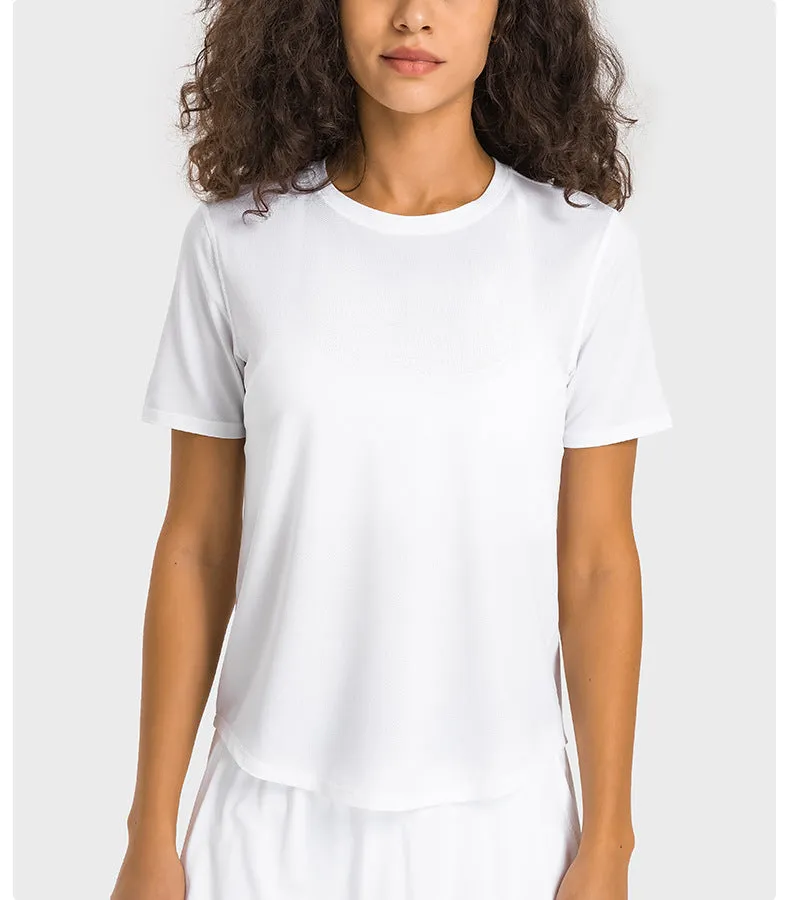 Moisture Wicking Water Cooling Sports T Shirt Women Quick Drying Breathable Running Fitness Tennis Top