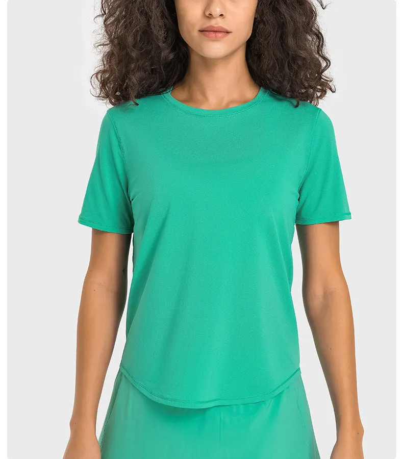 Moisture Wicking Water Cooling Sports T Shirt Women Quick Drying Breathable Running Fitness Tennis Top