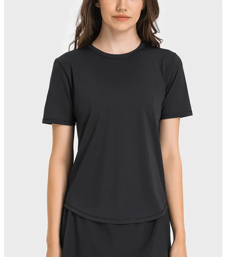 Moisture Wicking Water Cooling Sports T Shirt Women Quick Drying Breathable Running Fitness Tennis Top