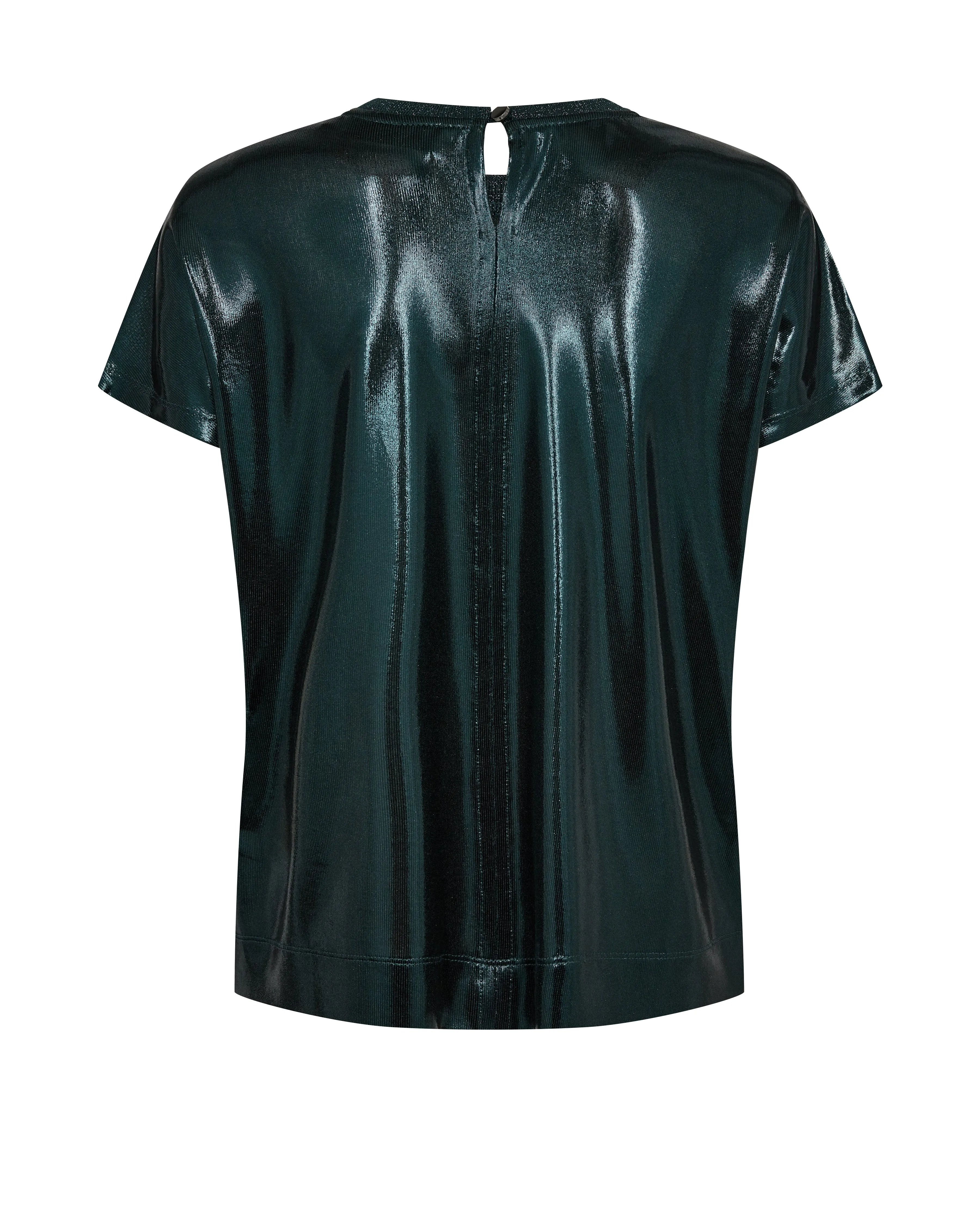 Mos Mosh Nivola O-neck Metallic Tee - Dark Pine