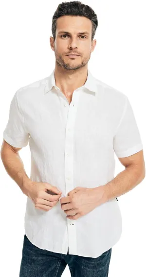 Nautica Men's Sustainably Crafted Linen Short-Sleeve Shirt