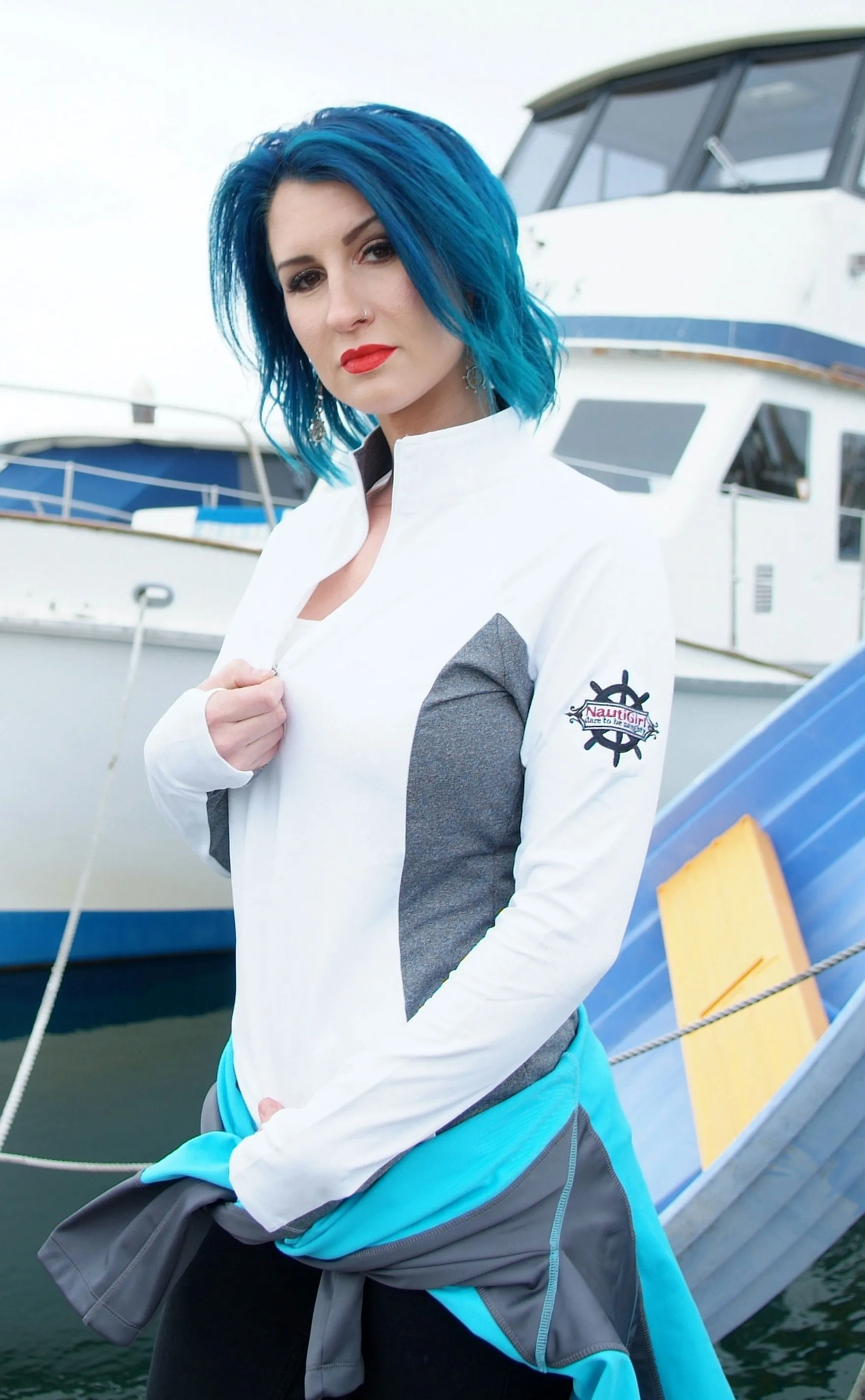 NEW! Contrasting color block Sport Wick Half Zip Pullover