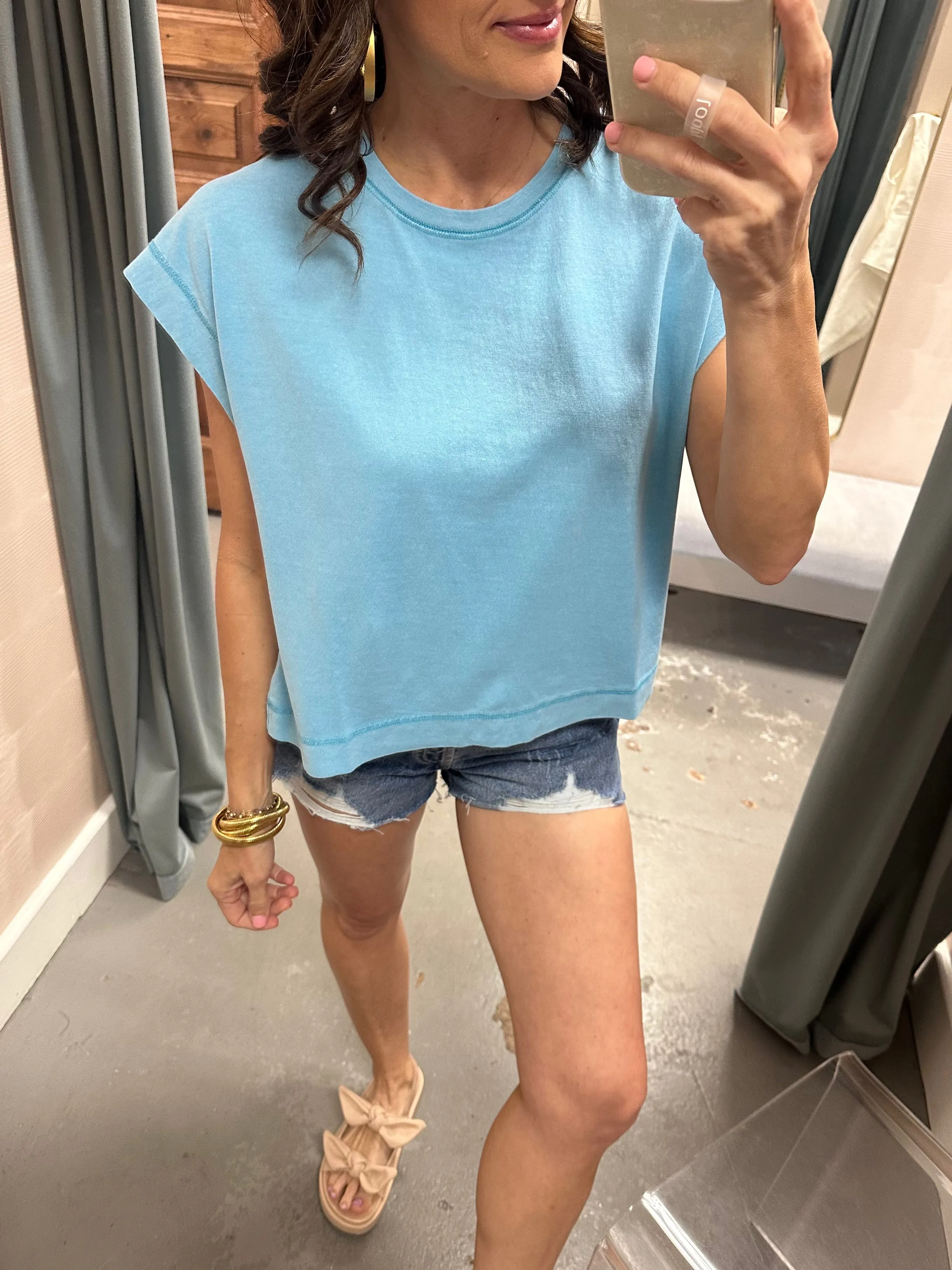 Oakley Short Sleeve Oversized Tee- Aqua Blue