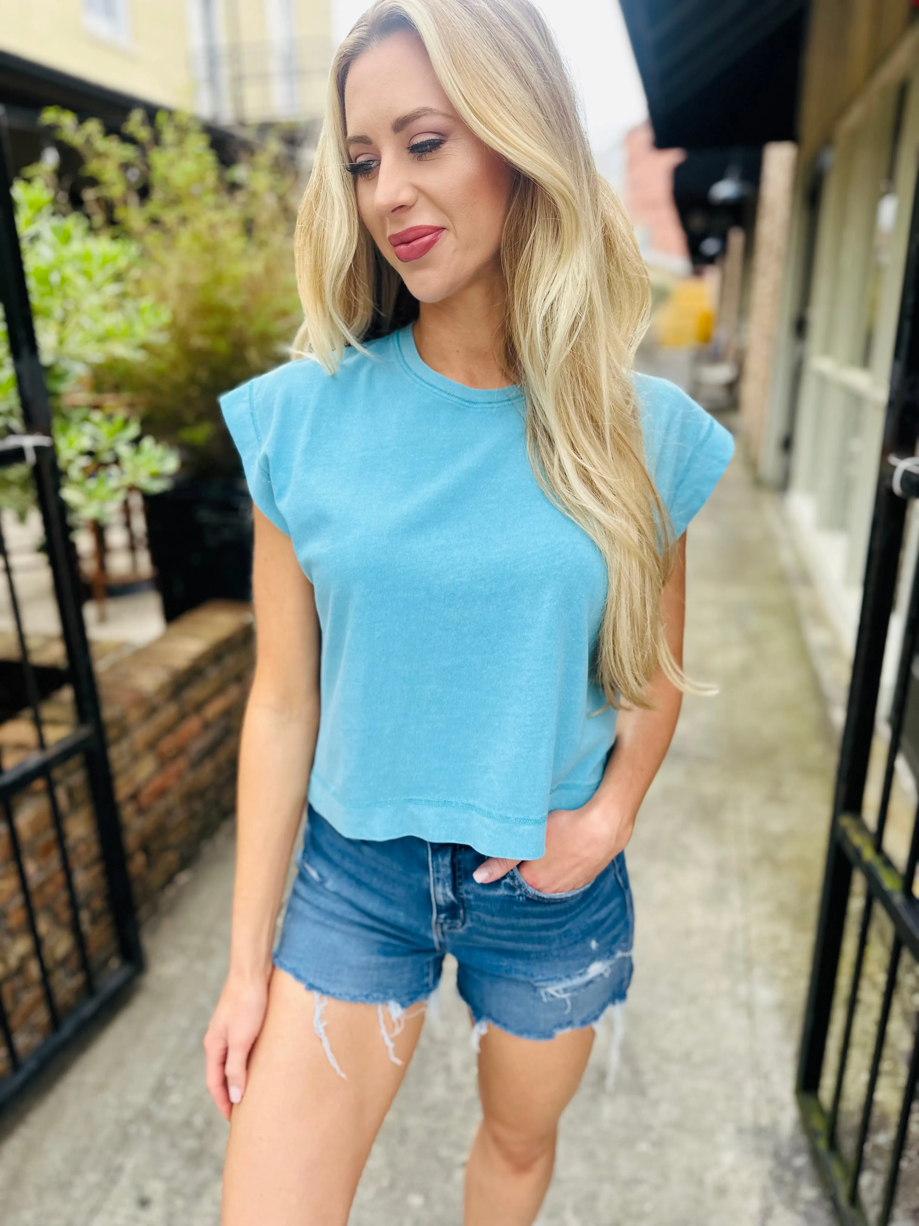 Oakley Short Sleeve Oversized Tee- Aqua Blue
