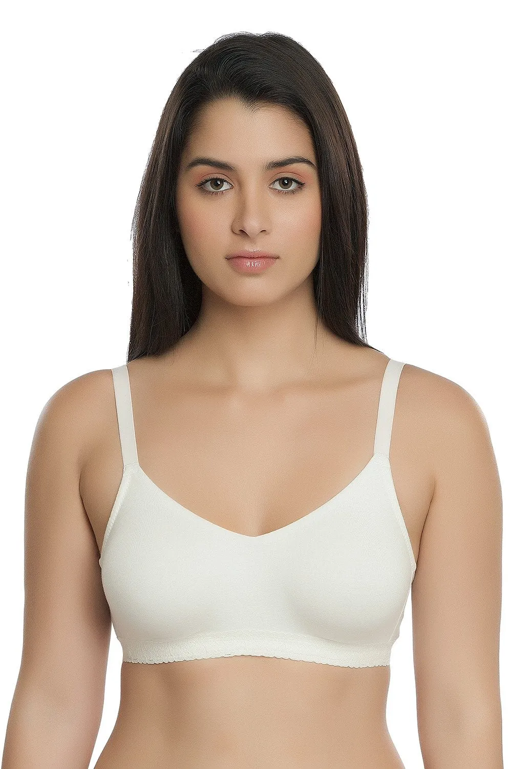 Organic Seamless Laced Bra (Pack of 2)-ISB054-Black_White-