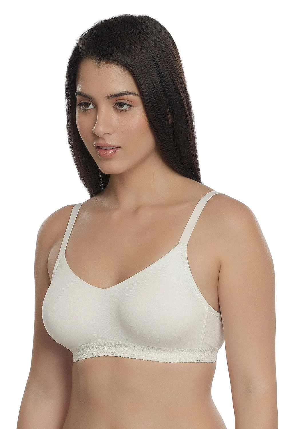 Organic Seamless Laced Bra (Pack of 2)-ISB054-Black_White-