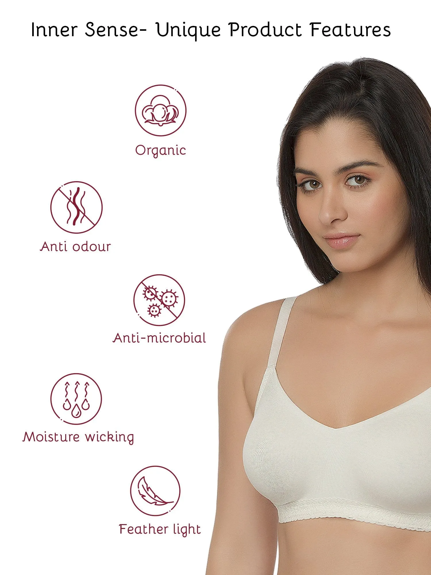 Organic Seamless Laced Bra (Pack of 2)-ISB054-Black_White-