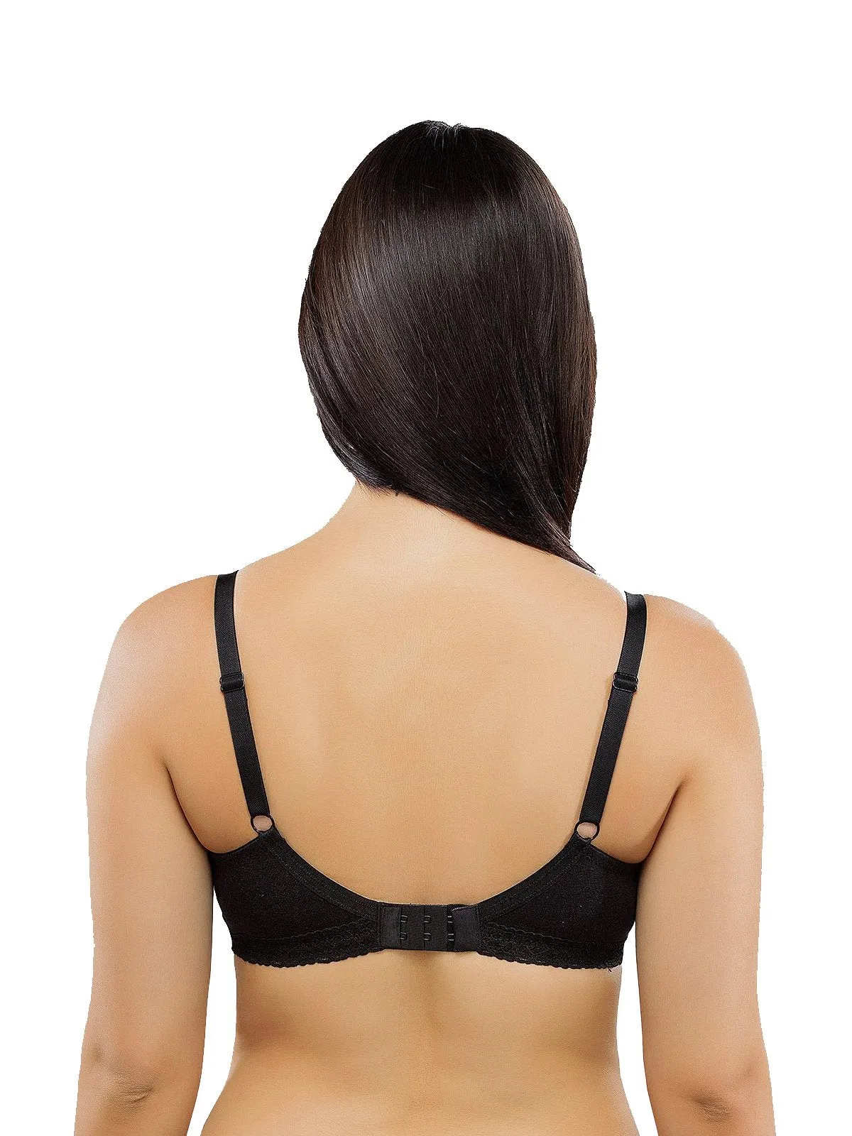 Organic Seamless Laced Bra (Pack of 2)-ISB054-Black_White-