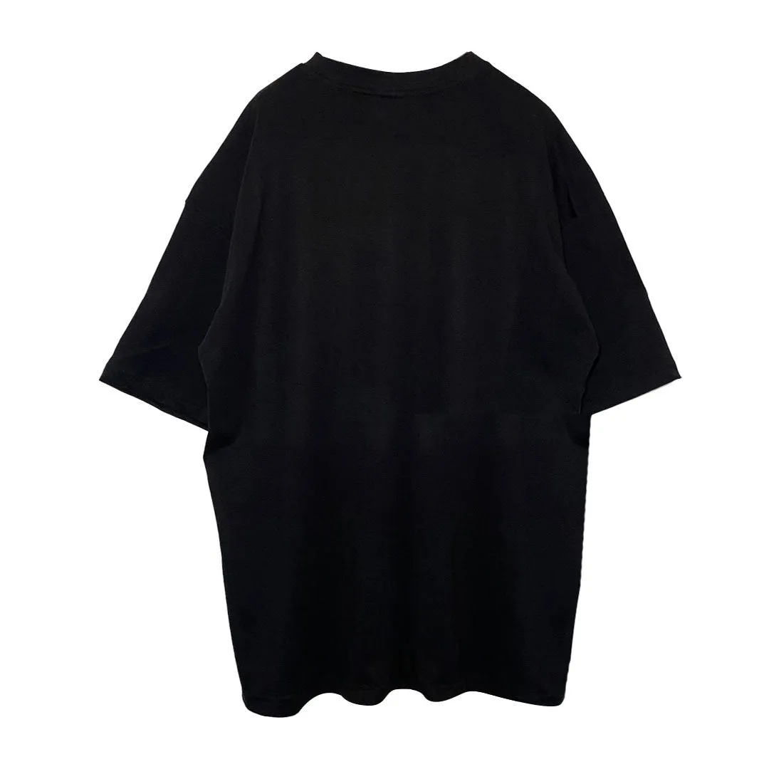 OVERSIZE BLACK T-SHIRT 'TECHNO EDGY' REFLECTIVE