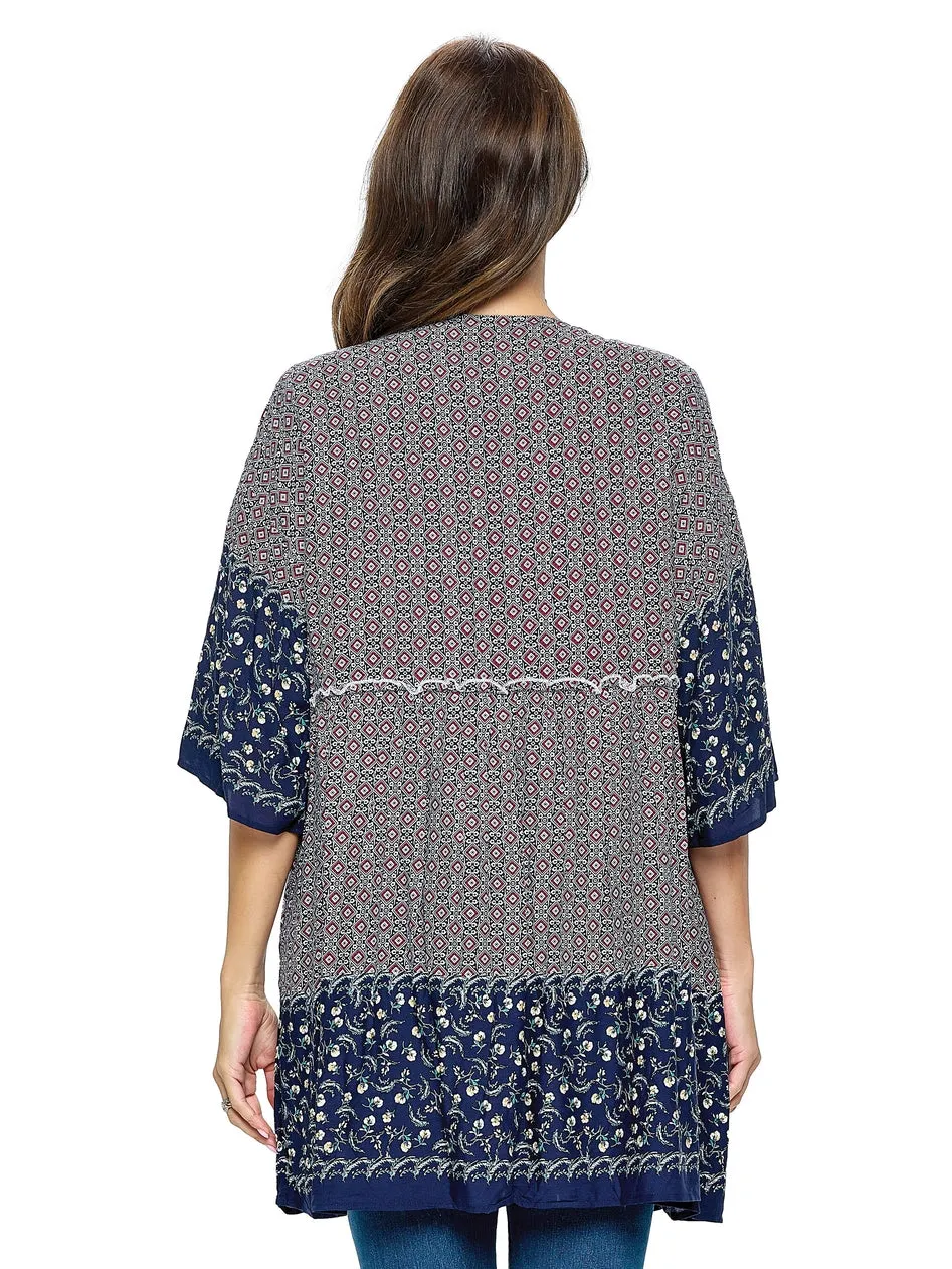 Oversized Blouse ~ Sweet Blue Pattern