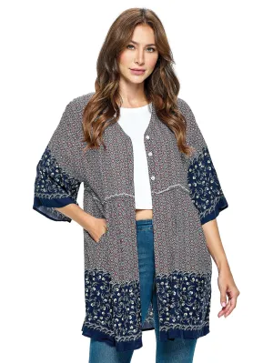 Oversized Blouse ~ Sweet Blue Pattern