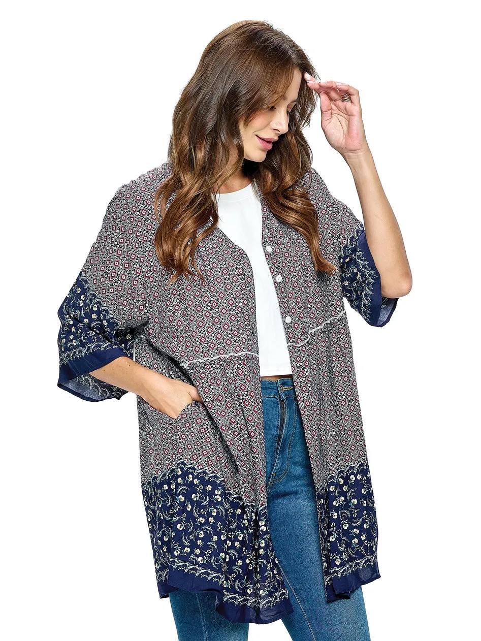 Oversized Blouse ~ Sweet Blue Pattern