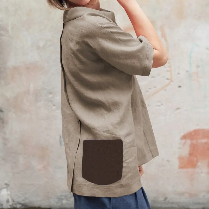 Oversized Vintage Cotton Tops 2019 Summer Women Blouses